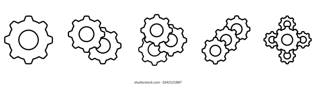 Gear icon vector set. clockwork illustration sign collection. Mechanics symbol. technical web icons.