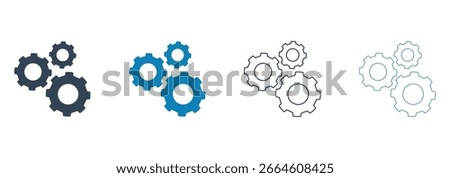 Gear icon vector set. Mechanics icon vector set. Engineering symbol or logo.