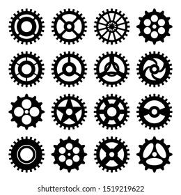 Gear Icon vector set on white background. Machine gear Icon collection.