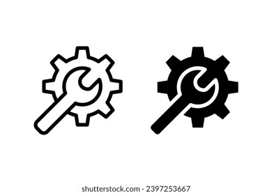 Gear icon vector set. Update, upgrade, and install symbol