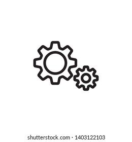 Gear icon vector. Setting icon. Illustration logo gear on white background. Flat design style.