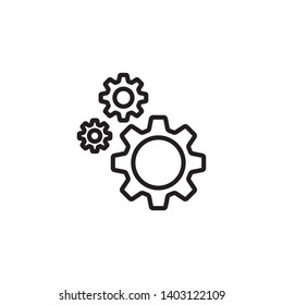 Gear icon vector. Setting icon. Illustration logo gear on white background. Flat design style.