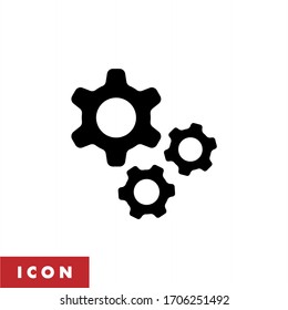 Vector de icono de engranajes. Configuración, símbolo de icono de código aislado