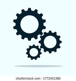 Gear icon vector.Cog sign.Settings icon with additional gears icon.vector illustration