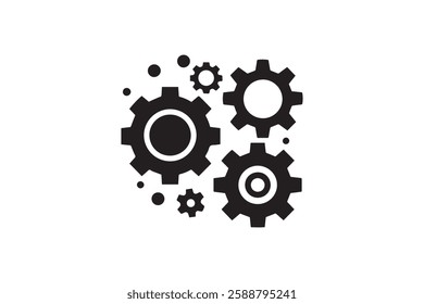 gear icon vector silhouette isolated in white background