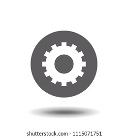 gear Icon vector. Simple flat symbol. Perfect Black pictogram illustration on white background.