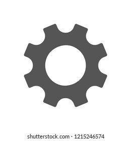 Gear Icon vector. Simple flat symbol. Perfect Black pictogram illustration on white background.