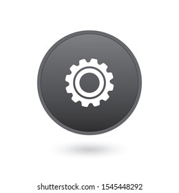 gear Icon vector. Simple flat symbol. Perfect Black pictogram illustration on white background.