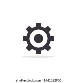 Gear Icon vector. Simple flat Cog symbol Black pictogram illustration on white background.