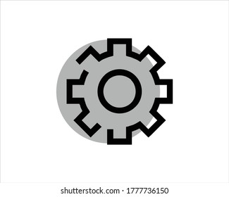 gear Icon vector. Simple flat symbol. Perfect Black pictogram illustration on white background.
