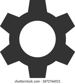 Gear Icon vector. Simple flat symbol. Perfect Black pictogram illustration on white background. 