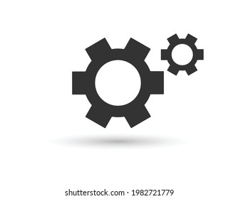 Gear Icon vector. Simple flat symbol on white background
