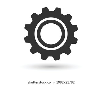 Gear Icon vector. Simple flat symbol on white background