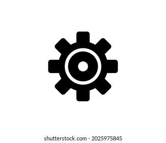 gear Icon vector. Simple flat symbol. Perfect Black pictogram illustration on white background.