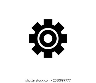 gear Icon vector. Simple flat symbol. Perfect Black pictogram illustration on white background