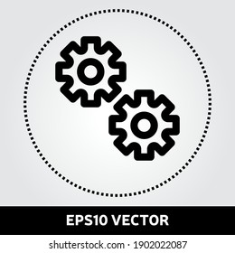 Gear icon vector. Teamwork icon in flat design. Eps 10 vector illustration.