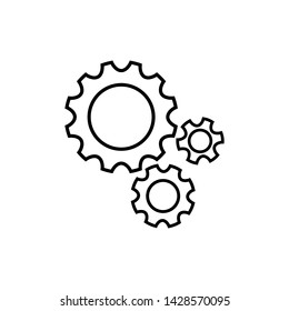 Gear Icon Vector Template, Flat Design Engineering Cogwheel