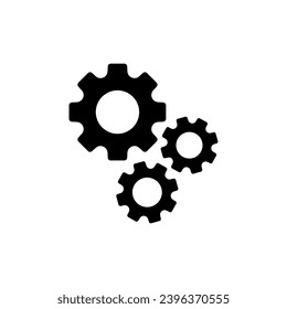 Gear Icon Vector Template, Flat Design Engineering Cogwheel Illustration Design