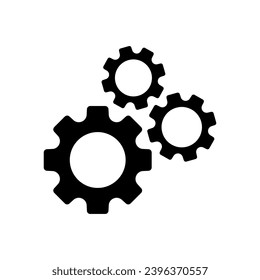 Gear Icon Vector Template, Flat Design Engineering Cogwheel Illustration Design