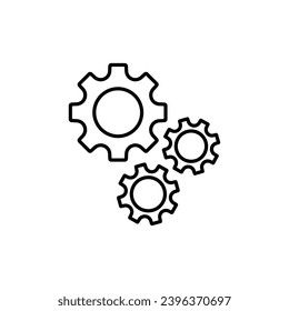 Gear Icon Vector Template, Flat Design lines style