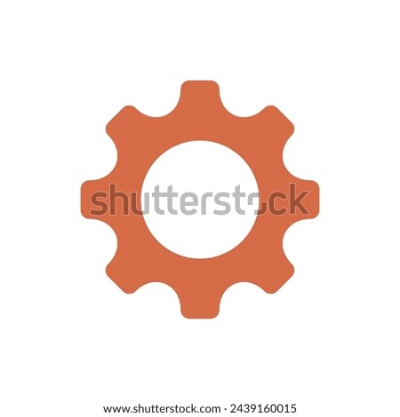 Gear Icon Vector Template, Flat Design Engineering Cogwheel Illustration Design