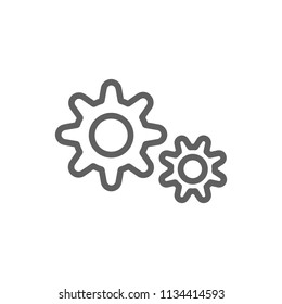 Gear icon vector in thin line style isolated