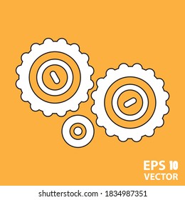 Gear icon for web and mobile, modern minimalist flat design. Eps 10 vector illustration.