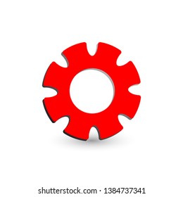 Gear icon. Gear wheel on a white background.