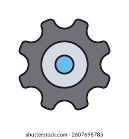 gear icon with white background vector stock illustration