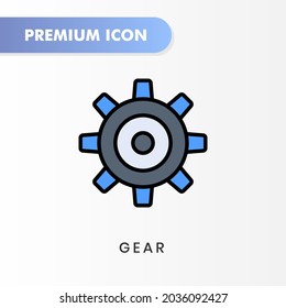 gear icon for your website design, logo, app, UI. Vector graphics illustration and editable stroke. gear icon lineal color design.