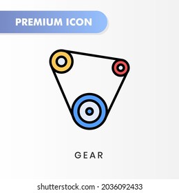 gear icon for your website design, logo, app, UI. Vector graphics illustration and editable stroke. gear icon lineal color design.