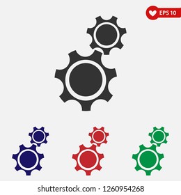 Gear icon.Cogwheel vector sign.Setting symbol.Configuration element.Option and Service tool.Mechanism illustration for graphic design, web and mobile platforms.