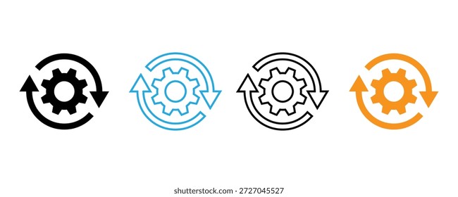 Iconos de engranajes para la optimización de procesos comerciales