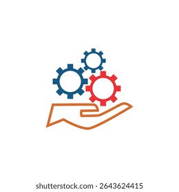 Zahnradsymbole für Unternehmen und Einstellungen - Vektordesign