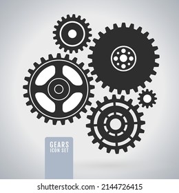 Gear Icons Isolated On White Background Stock Vector (Royalty Free ...