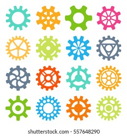 Gear icons isolated vector illustration.