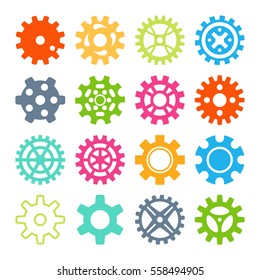 Gear icons isolated vector illustration.