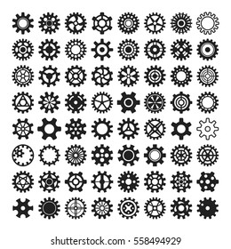 Gear icons isolated vector illustration.