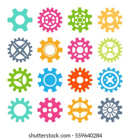 Gear icons isolated vector illustration.
