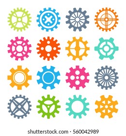 Gear icons isolated vector illustration.