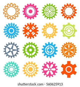 Gear icons isolated vector illustration.