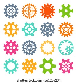 Gear icons isolated vector illustration.