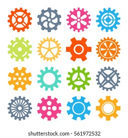 Gear icons isolated vector illustration.
