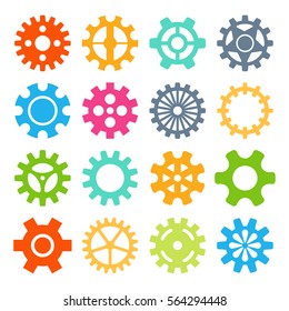 Gear icons isolated vector illustration.