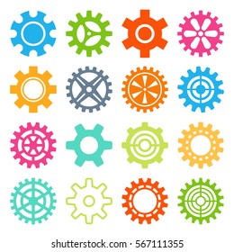 Gear icons isolated vector illustration.