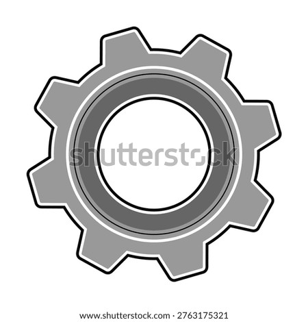 Gear Icons, Mechanical Setup, and Engineering Process Line Illustrations 015