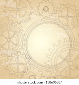 Gear icons over beige background vector illustration