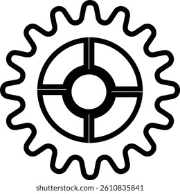 Gear icons. Parameter or setting symbol. Isolated vector for apps or website on transparent background cog wheel, engine circle line symbol