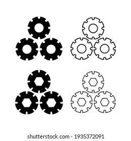 Gear icons set, eps 10 format