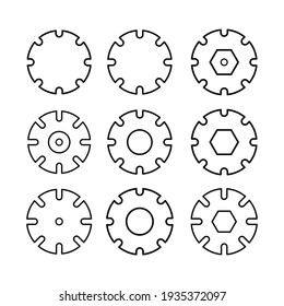 Juego de iconos de engranajes, formato eps 10